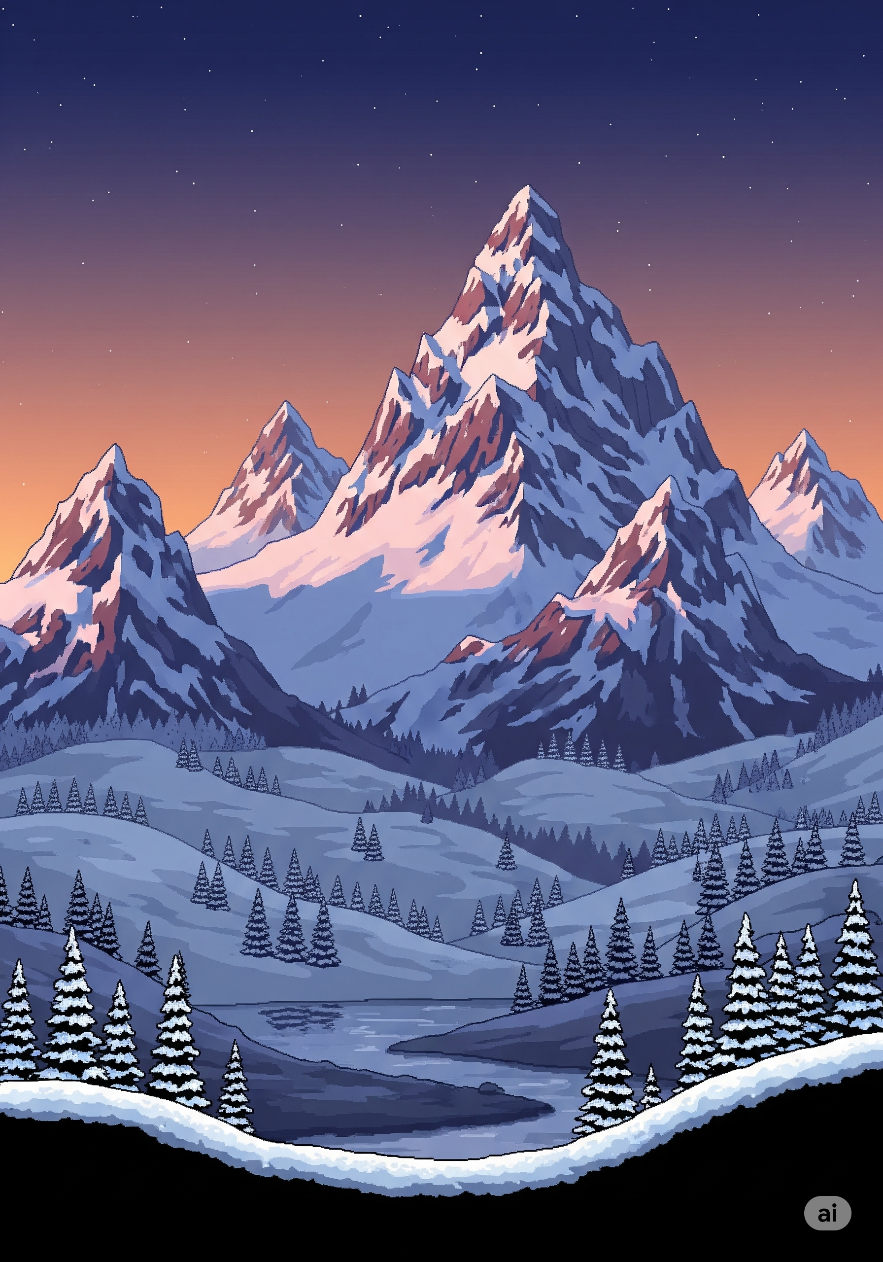 Snowy mountain background